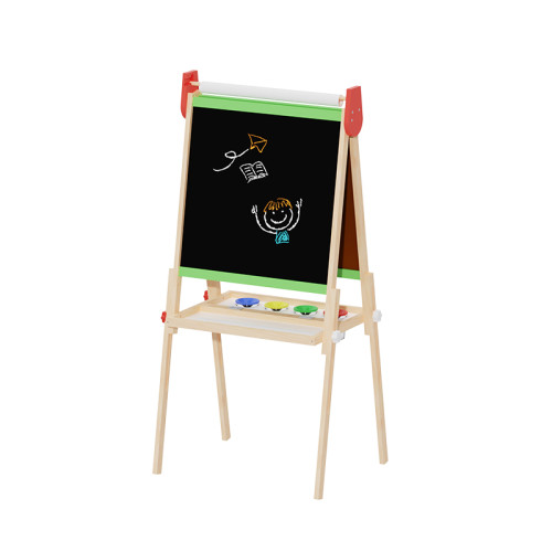 Forestoy Double-Sided Kids Easel | Creative & Versatile | Wood Chalkboard & Paper Roll |Customizable