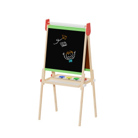 Forestoy Double-Sided Kids Easel | Creative & Versatile | Wood Chalkboard & Paper Roll |Customizable