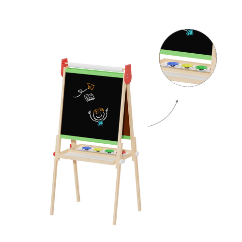 Forestoy Double-Sided Kids Easel | Creative & Versatile | Wood Chalkboard & Paper Roll |Customizable