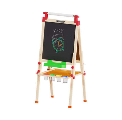 Forestoy Chalkboard Easel with Paint Station | Creative & Durable | Wood Chalk & Paper Roll | Customizable