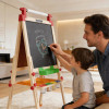 Forestoy Chalkboard Easel with Paint Station | Creative & Durable | Wood Chalk & Paper Roll | Customizable
