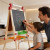Forestoy Chalkboard Easel with Paint Station | Creative & Durable | Wood Chalk Customizable