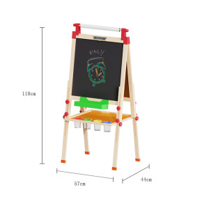 Forestoy Chalkboard Easel with Paint Station | Creative & Durable | Wood Chalk & Paper Roll | Customizable