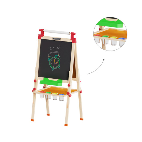 Forestoy Chalkboard Easel with Paint Station | Creative & Durable | Wood Chalk & Paper Roll | Customizable
