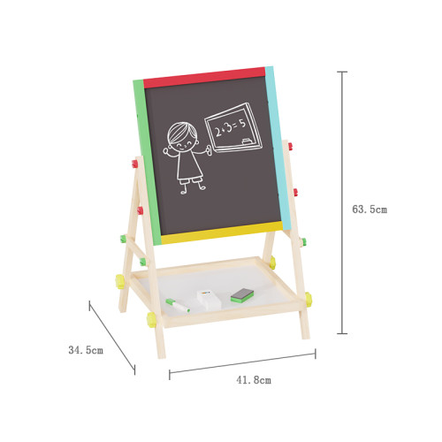 Forestoy Colorful Kids Easel | Educational & Fun | Wood Chalkboard & Tray  Customizable