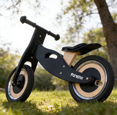 Blue Color Children Balance Bike For Children 2-4 Years Old Wooden Balance Bike with Comfortable PU