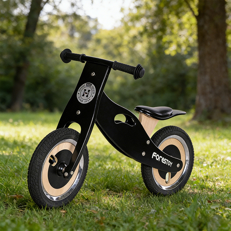 Red Color Wooden Balance Bike With EVA and Rubber Tire