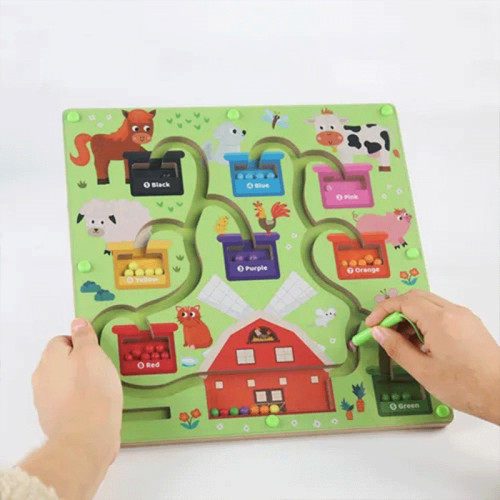 Forestoy Farm Color Sorting Maze | Educational | Wood Ball Routing | Learning Customizable