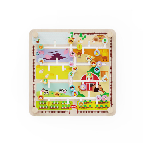 Forestoy Wooden Farm Maze Puzzle | Interactive & Educational | Wood | Learning| Customizable