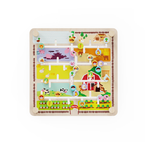 Forestoy Wooden Farm Maze Puzzle | Interactive & Educational | Wood | Learning| Customizable