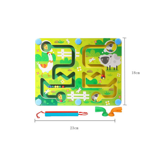Forestoy Magnetic Farm Maze Board | Fun & Educational | Wood, Motor Skills| Customizable
