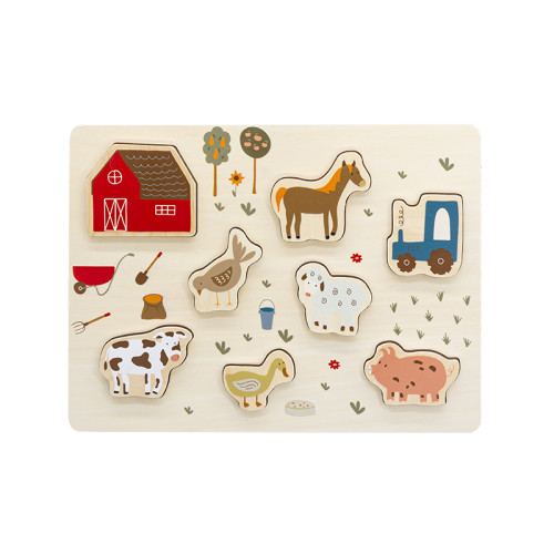 Forestoy Wooden Farm Puzzle | Chunky & Educational | Wood Shape Matching | Customizable