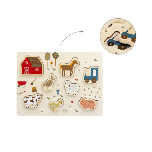 Forestoy Wooden Farm Puzzle | Chunky & Educational | Wood Shape Matching | Customizable