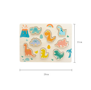 Forestoy Wooden Dinosaur Puzzle | Chunky & Educational | Wood Shape Matching | Customizable