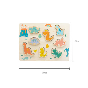 Forestoy Wooden Dinosaur Puzzle | Chunky & Educational | Wood Shape Matching | Customizable