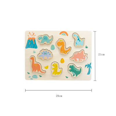 Forestoy Wooden Dinosaur Puzzle | Chunky & Educational | Wood Shape Matching | Customizable