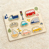 Forestoy Wooden Transportation Puzzle | Chunky & Educational | Wood Shape Matching | Customizable