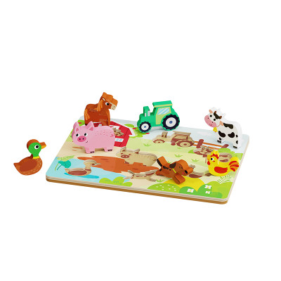 Forestoy 3D Farm Chunky Puzzle | Standing & Interactive | Wood, 3D Pieces| Customizable