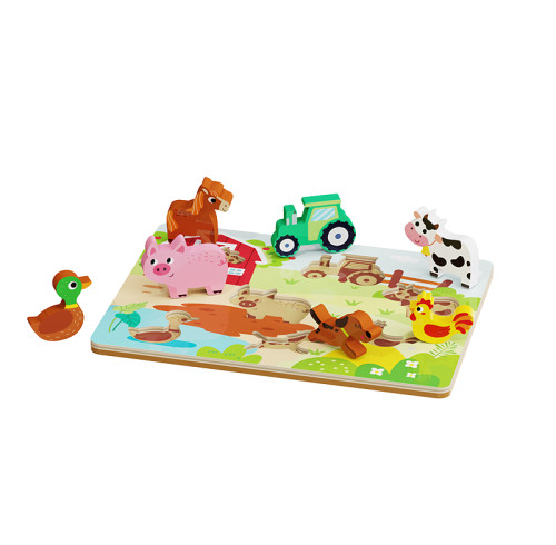 Forestoy 3D Farm Chunky Puzzle | Standing & Interactive | Wood, 3D Pieces| Customizable