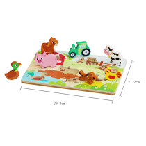 Forestoy 3D Farm Chunky Puzzle | Standing & Interactive | Wood, 3D Pieces| Customizable
