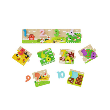 Forestoy Wooden Farm Number Puzzle | Educational & Chunky | Wood | Customizable