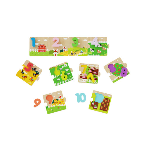 Forestoy Wooden Farm Number Puzzle | Educational & Chunky | Wood | Customizable