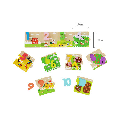 Forestoy Wooden Farm Number Puzzle | Educational & Chunky | Wood | Customizable