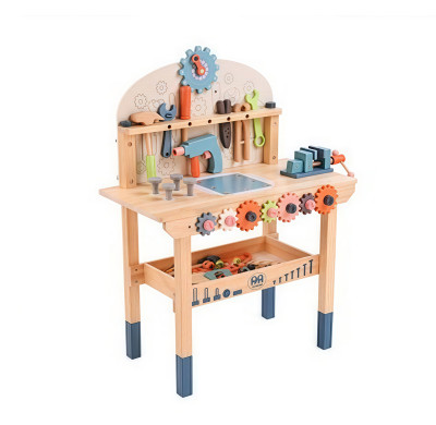 Kids' Wooden Workbench | Interactive Play | Wood, Gears & Tools | Skill Building & Fun | Custom