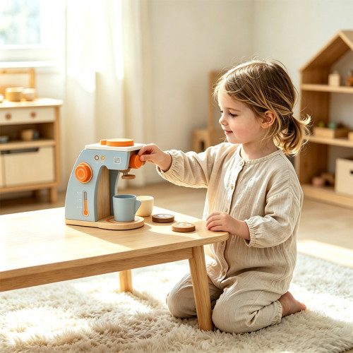 Forestoy Wooden Coffee Maker Set Multi - Pretend Play Kitchen Accessories Kids Coffee Maker