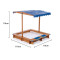 Kid's Wooden Sandbox with Cover Outdoor Wooden Sandpit