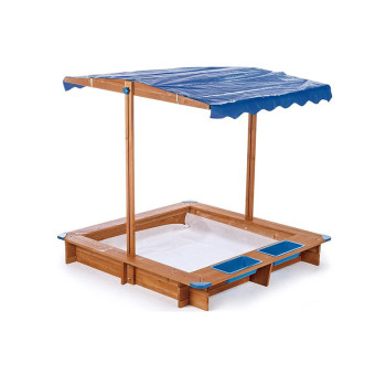 Kid's Wooden Sandbox with Cover Outdoor Wooden Sandpit