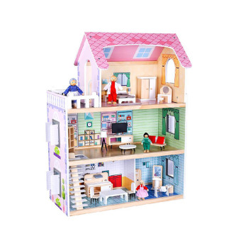 Forestoy 3-Storey Doll's House Dollhouse for Kids Doll House DIY Pretend