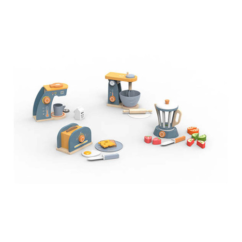 Forestoy Play Kitchen Accessories Wooden Mixer Set Toy Pretend Wooden Blender Toys
