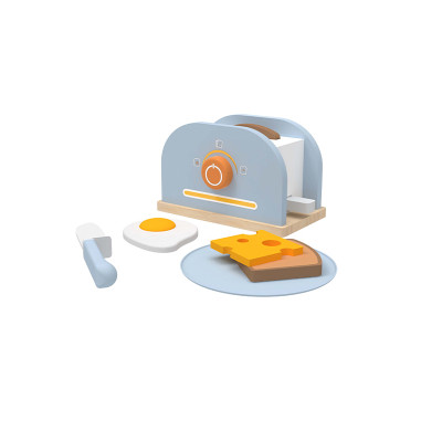 Forestoy wooden Pop up Wooden Toaster Set,Pretend Play Kitchen Playset