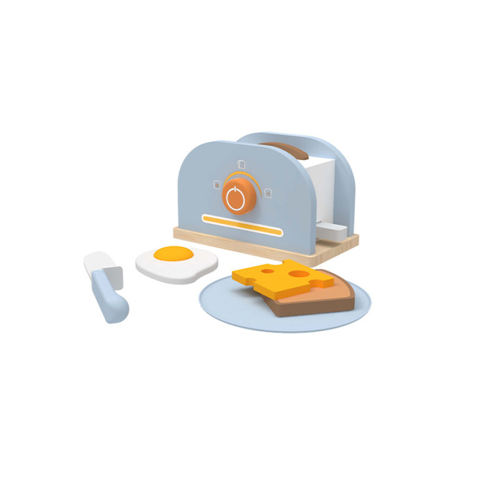 Forestoy wooden Pop up Wooden Toaster Set,Pretend Play Kitchen Playset