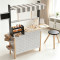 Forestoy 2 in 1 Kids Play Kitchen and Restaurant Cafe Wooden Pretend Cooking Toy