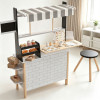 Forestoy 2 in 1 Kids Play Kitchen and Restaurant Cafe Wooden Pretend Cooking Toy
