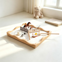 FORESTOY Zen Garden Kit for Desk | Eco-friendly, Compact | Wood | Office decor, meditation | Custom