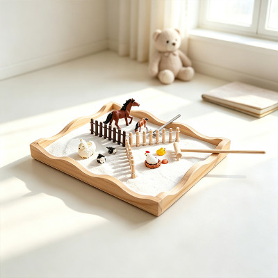 FORESTOY Zen Garden Kit for Desk | Eco-friendly, Compact | Wood | Office decor, meditation | Custom
