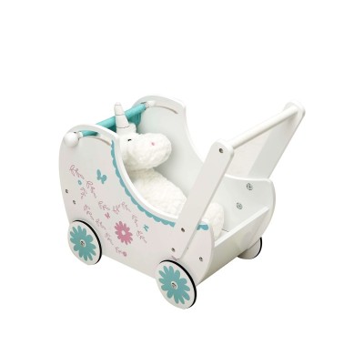 Forestoy Chinese 18 inch Wooden Doll Pram "Butterfly" Walker American Girl Doll Furniture