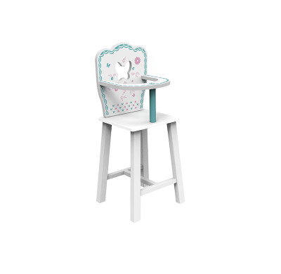 Forestoy Doll High Chair for 18-Inch Dolls Wooden Pretend Play Doll High Chair "Butterfly"