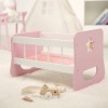 Forestoy Doll Furniture Baby Doll Cradle Wooden Furniture & Accessories for 18 inch Doll Pink