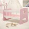 Forestoy Doll Furniture Baby Doll Cradle Wooden Furniture & Accessories for 18 inch Doll Pink