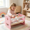Forestoy Doll Furniture Baby Doll Cradle Wooden Furniture & Accessories for 18 inch Doll Pink