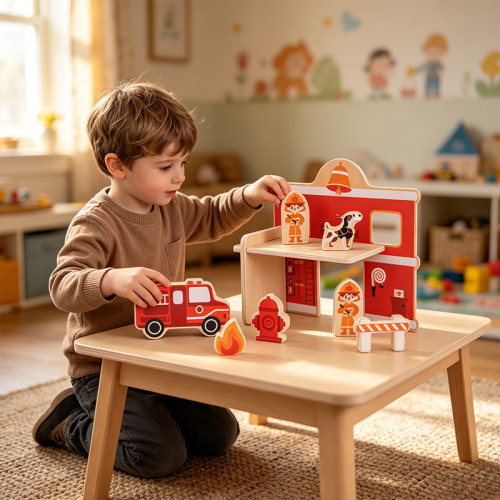 Forestoy Wooden Playset "Fire Station" Toy Playset