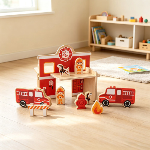 Forestoy Wooden Playset "Fire Station" Toy Playset