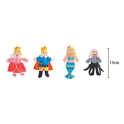 Forestoy Wooden Finger Puppets Set "Little Mermaid" 4pcs Puppets Toys for Theatre Story