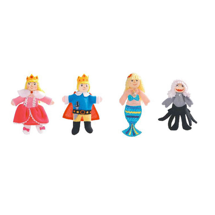 Forestoy Wooden Finger Puppets Set "Little Mermaid" 4pcs Puppets Toys for Theatre Story