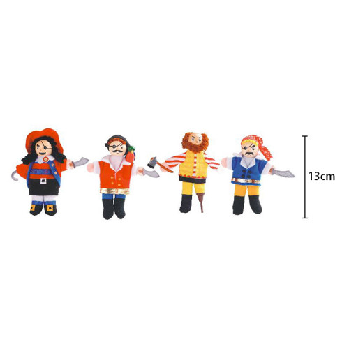 Forestoy Wooden Finger Puppets Set "Pirates" 4pcs Small Toys for Kids Fingers