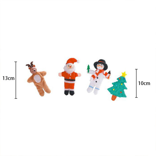 Forestoy Wooden Finger Puppets Set "Christmas" 4pcs Small Toys for Kids Finger